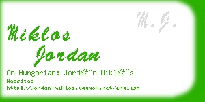 miklos jordan business card